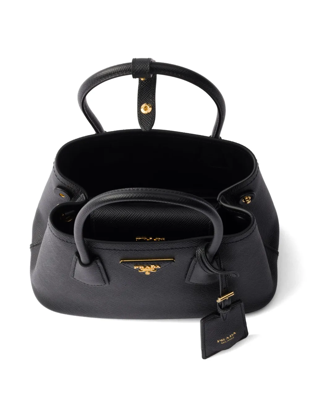 Prada Mini-tas van saffiano leer Zwart