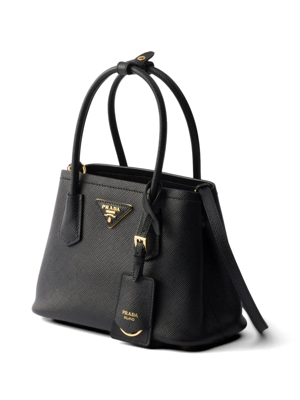 Prada Mini-tas van saffiano leer Zwart
