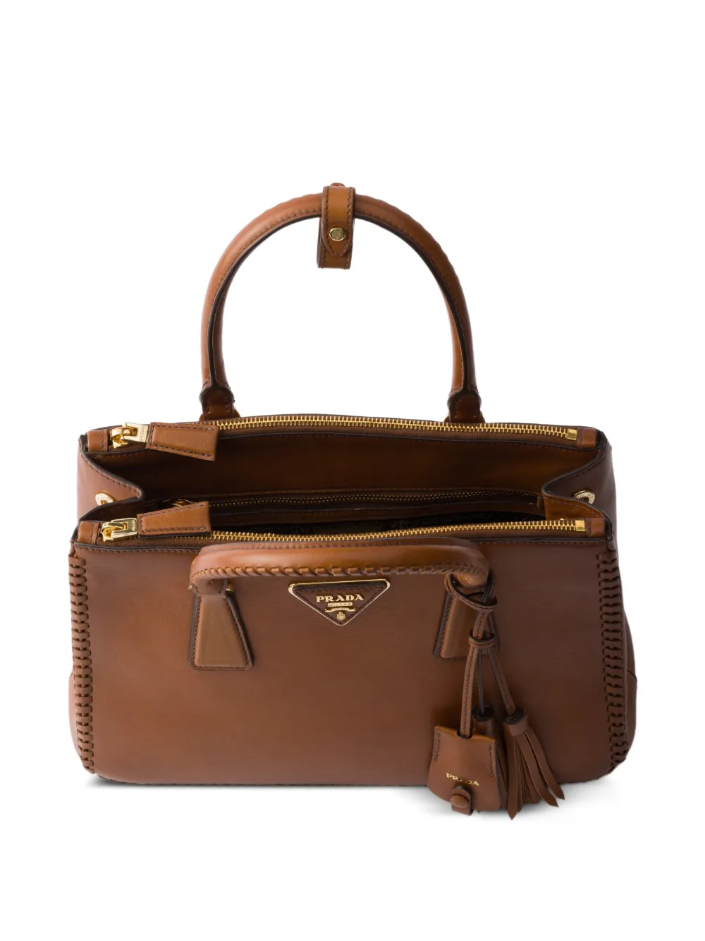 Prada Galleria medium leren tas Bruin