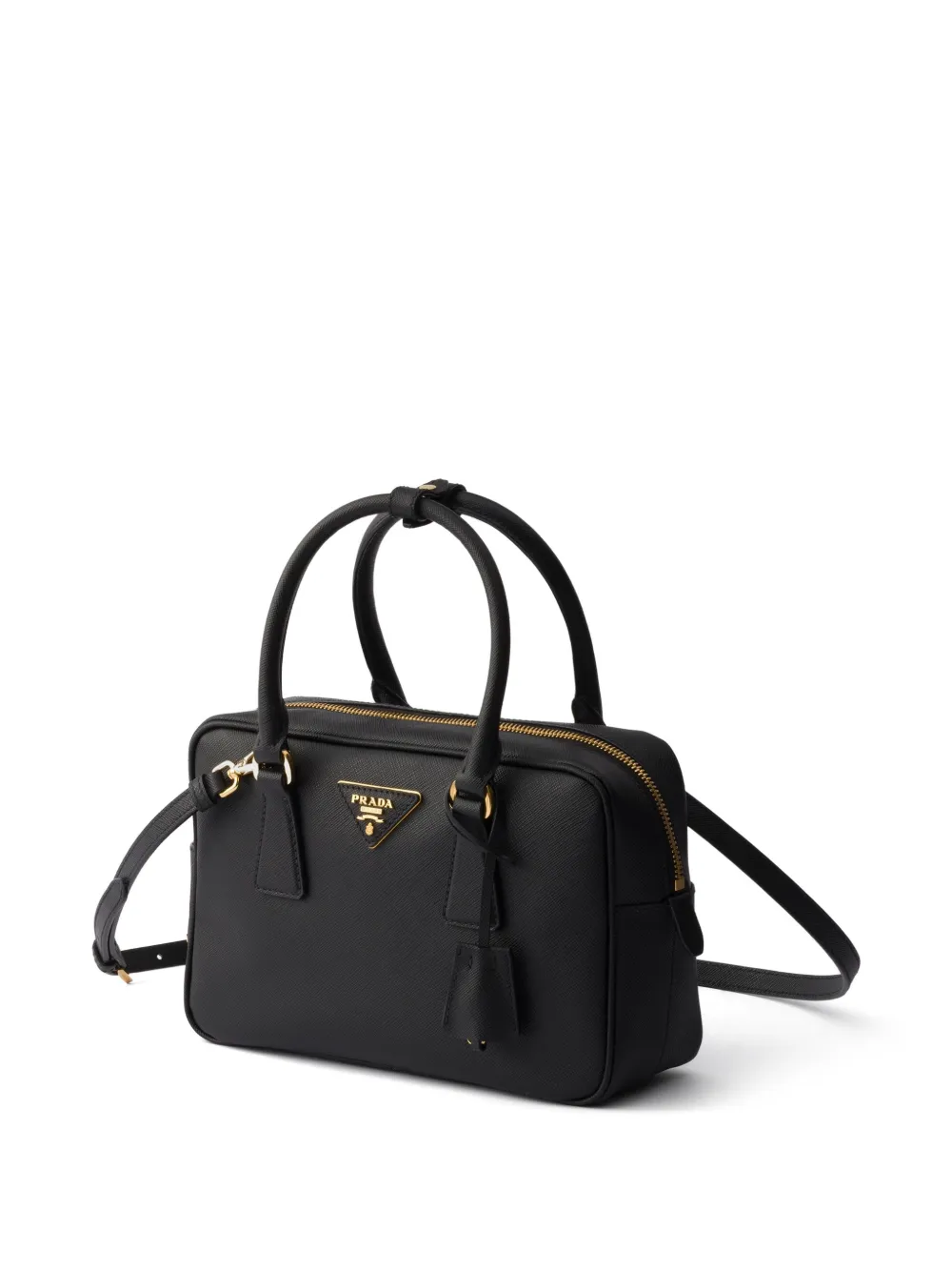Prada Kleine Saffiano leren tas met handvat Zwart