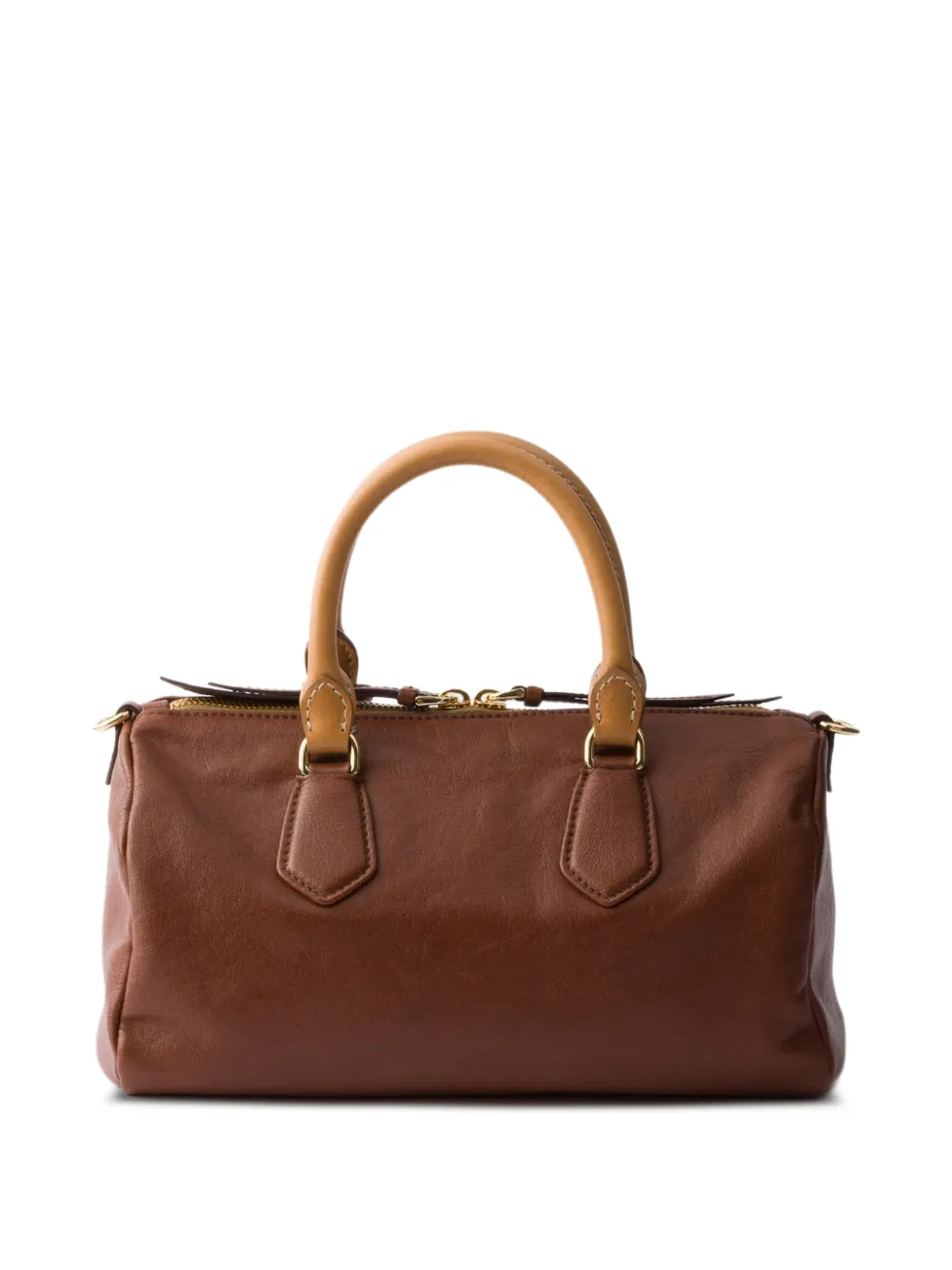 Prada kleine leren tas met handvat Bruin