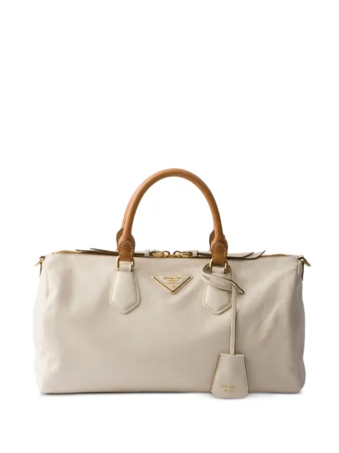 Prada large leather top-handle bag