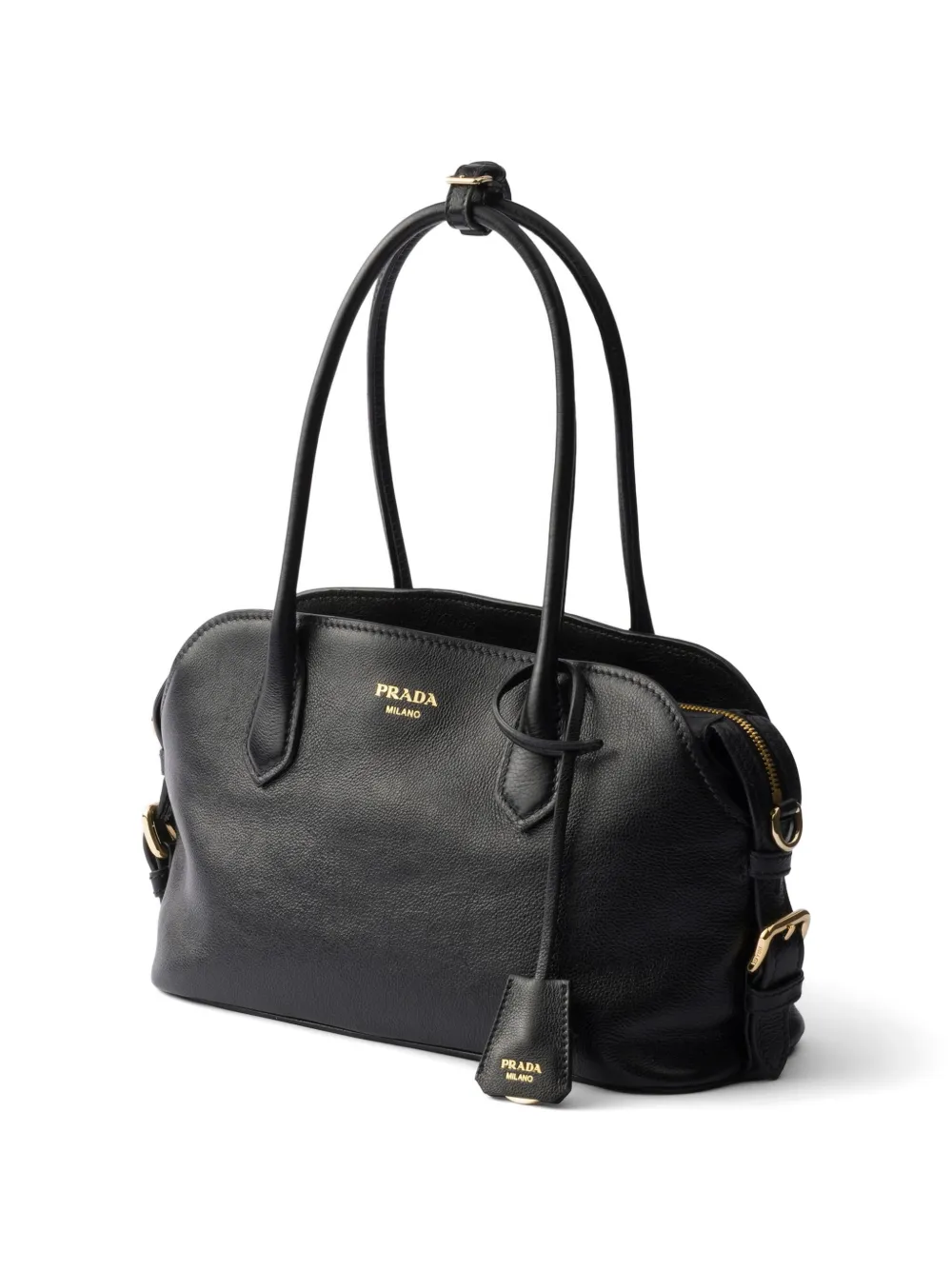 Prada Medium Signet leren shopper Zwart