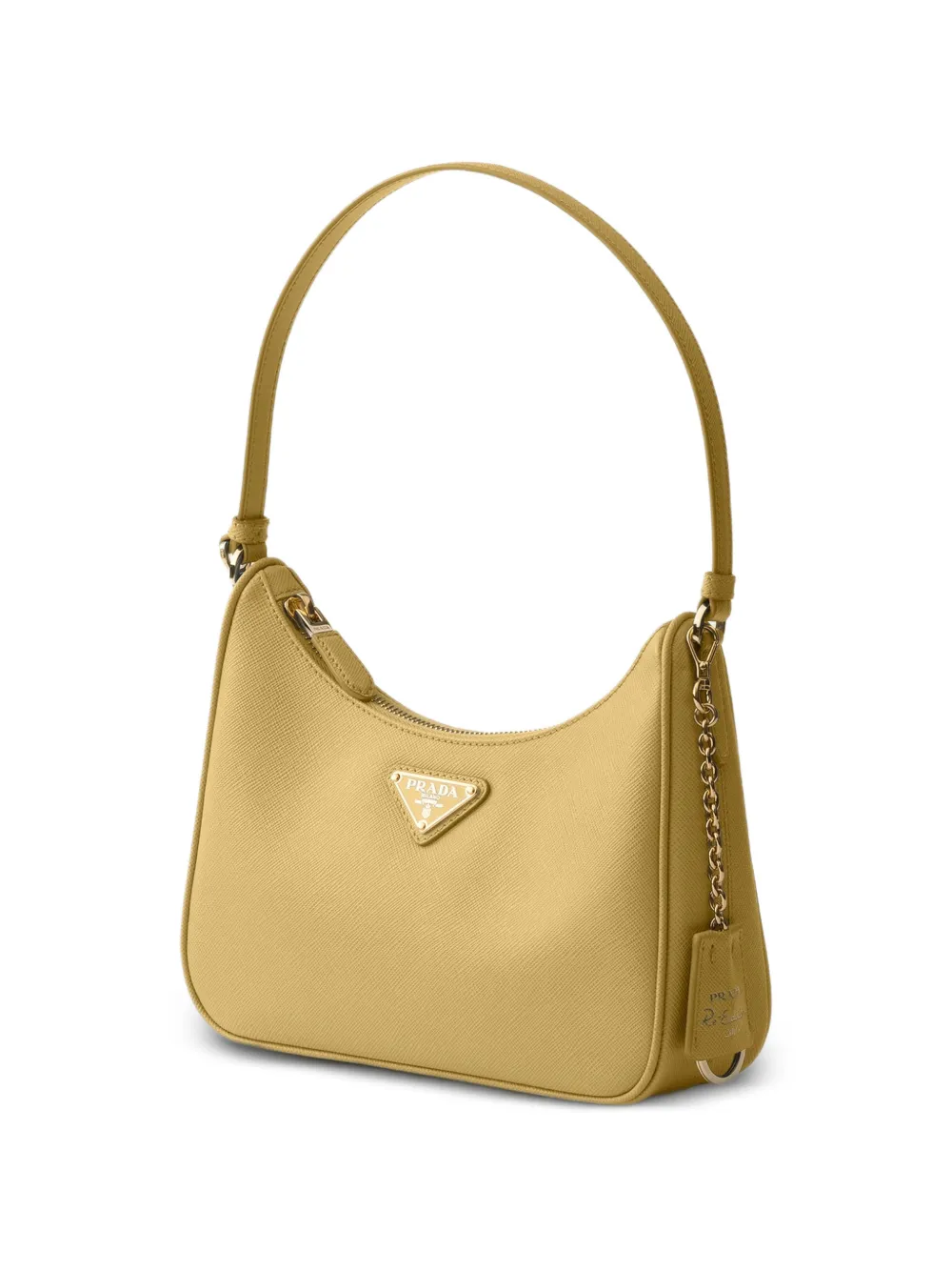 Prada Re-Edition 2005 schoudertas van saffiano leer Geel