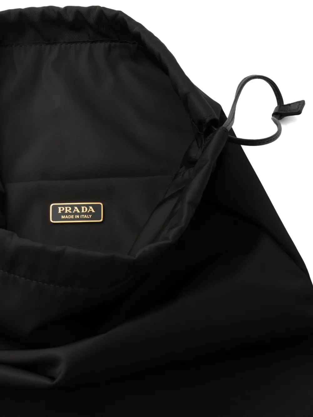 Prada Re-Nylon buidel met trekkoord Zwart