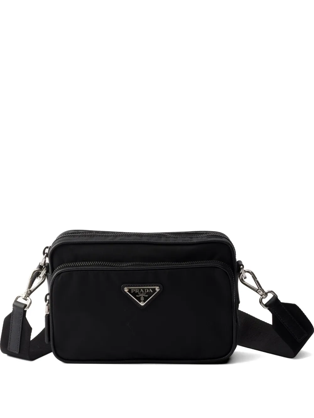 Prada Re-Nylon and Saffiano leather shoulder bag - Nero