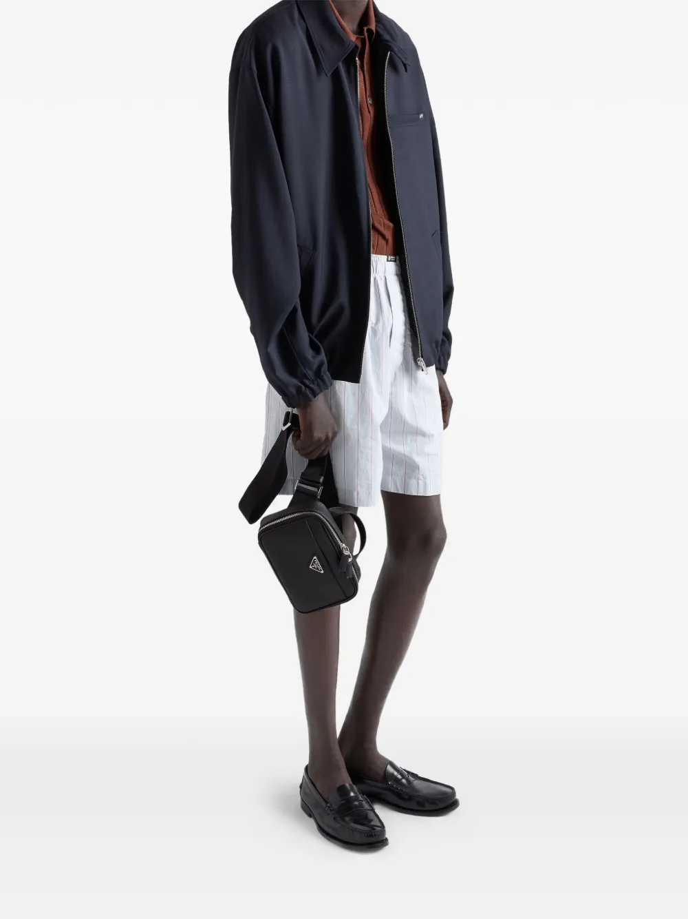 Prada Leren schoudertas Zwart