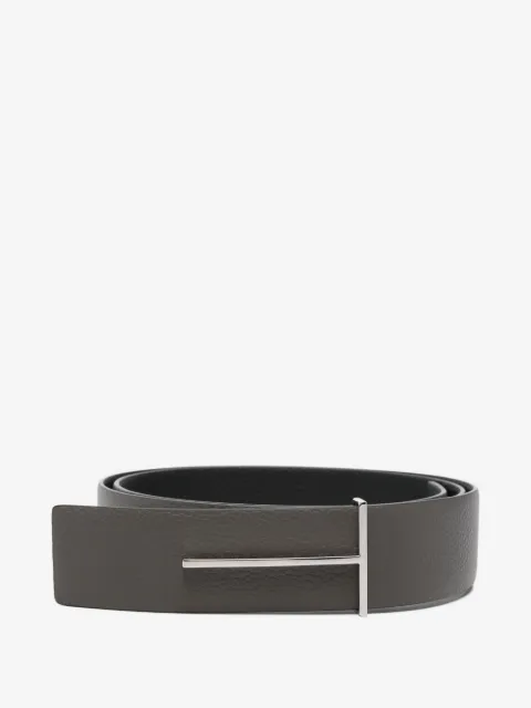 TOM FORD T-logo pebbled leather belt