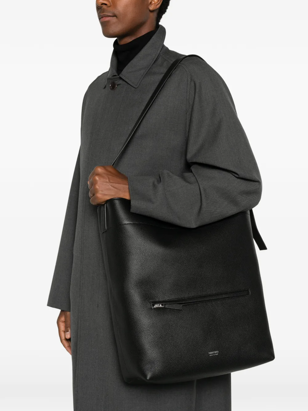 TOM FORD Leren schoudertas Zwart