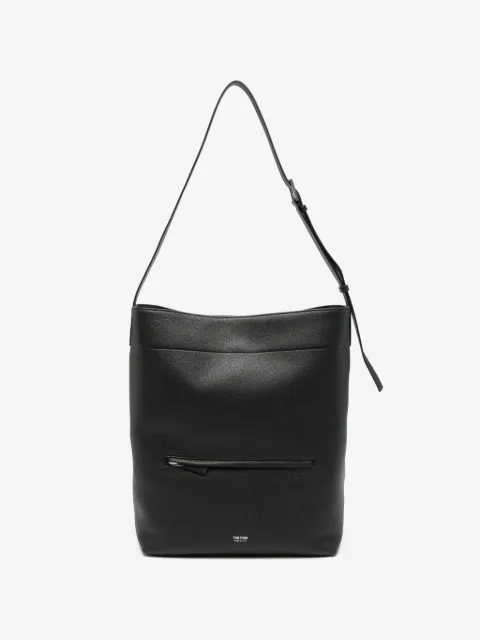 TOM FORD zip-pocket leather shoulder bag