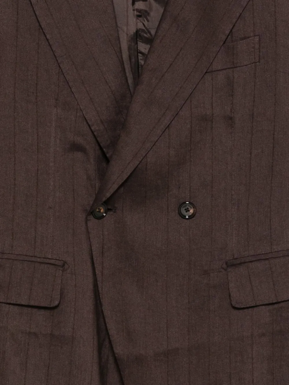 Tagliatore Blazer met krijtstreep en dubbele rij knopen Bruin