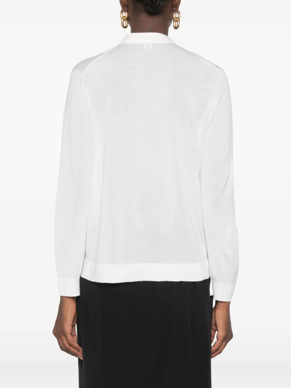 TOTEME button-placket long-sleeve sweater Wit