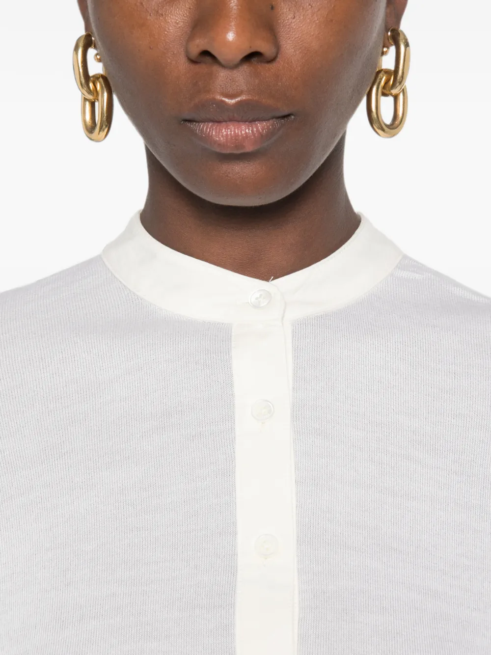 TOTEME button-placket long-sleeve sweater Wit