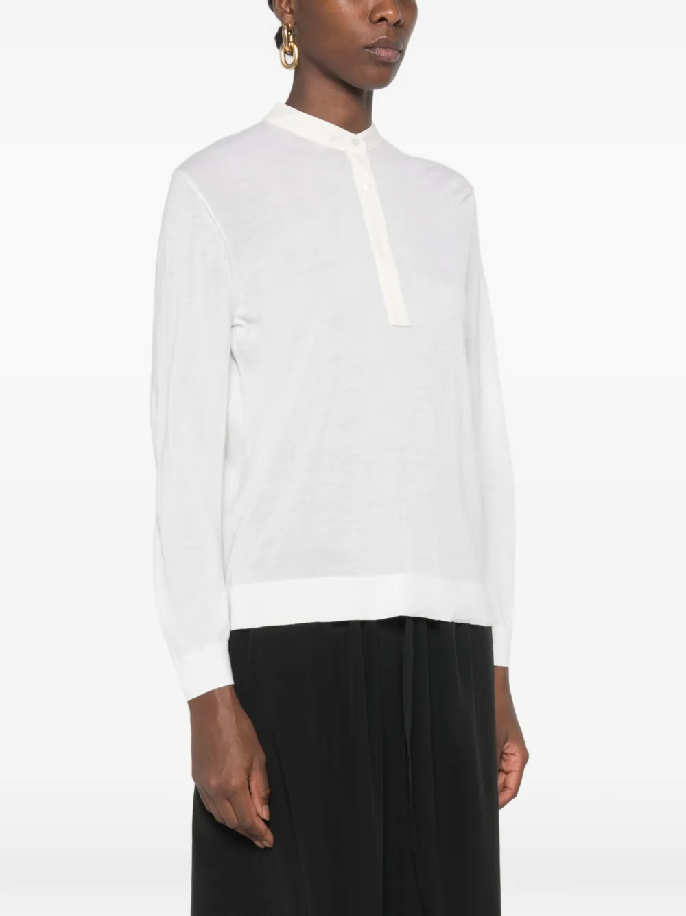 TOTEME button-placket long-sleeve sweater Wit