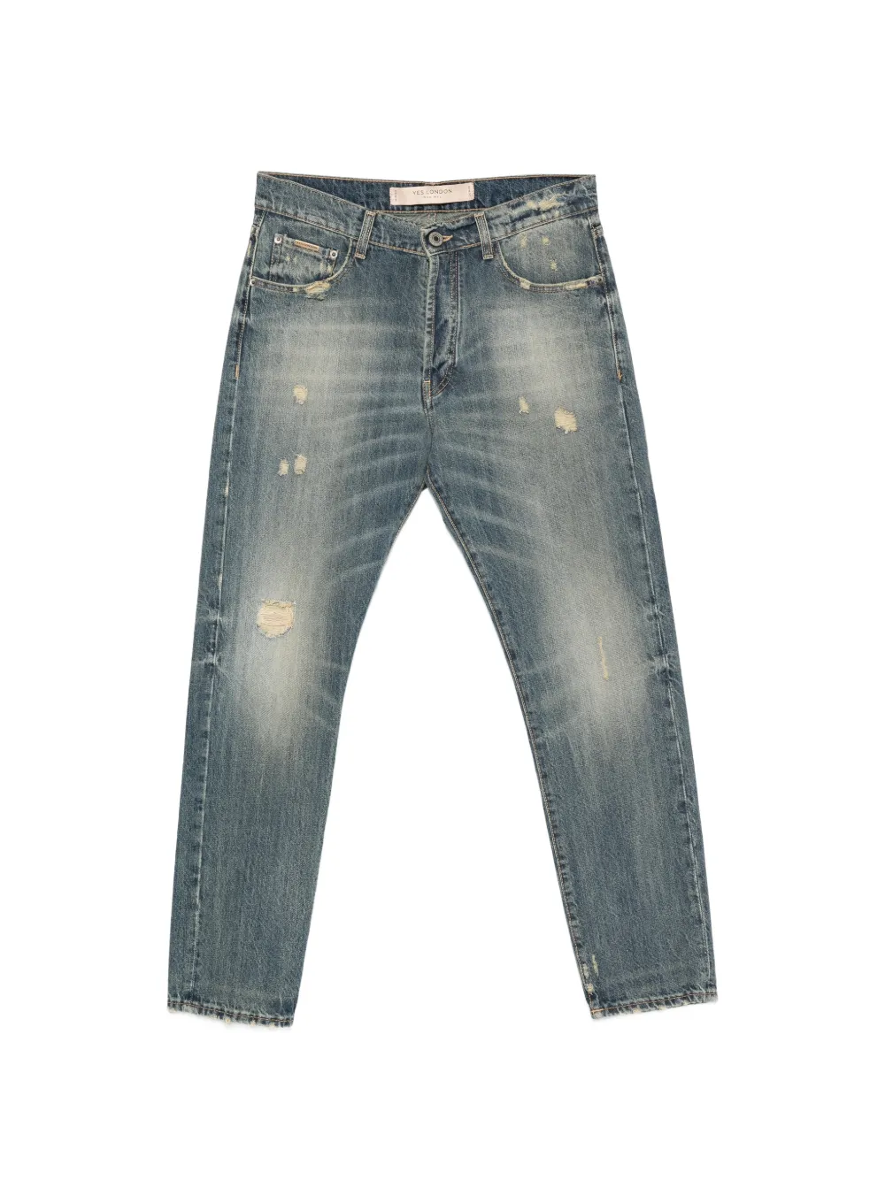YES LONDON distressed slim jeans - Blu