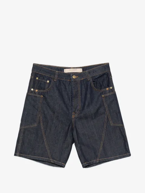 YES LONDON short en jean à coutures contrastantes