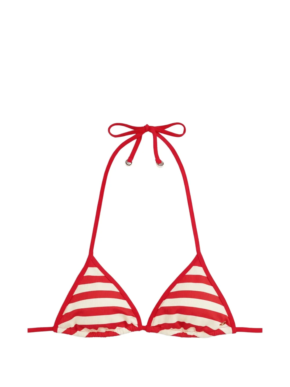 Tommy Hilfiger striped triangle bikini top Rood