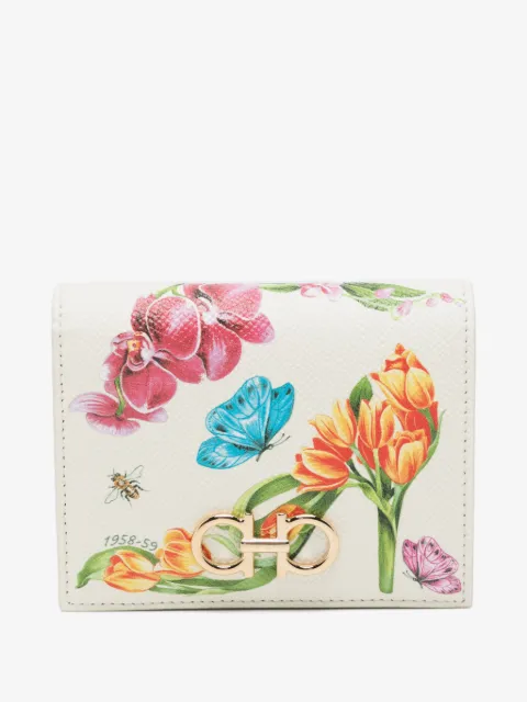 Ferragamo portefeuille Gancini à fleurs