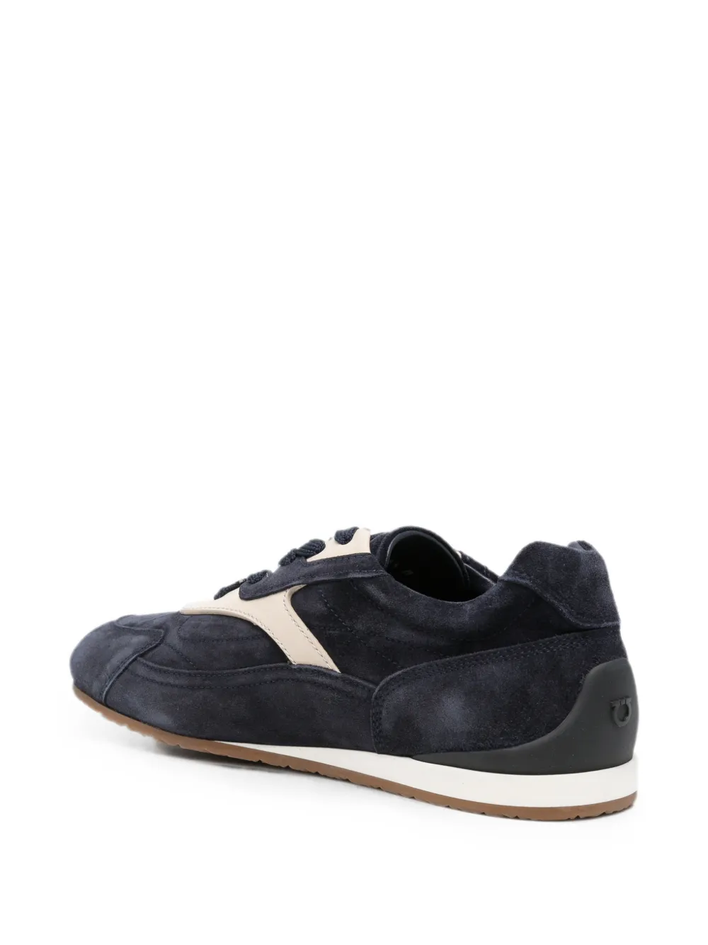 Ferragamo Gancini-plaque panelled sneakers Blauw