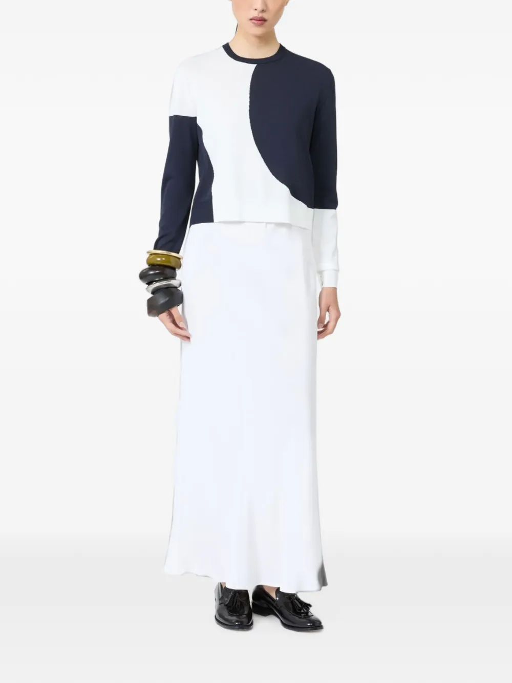 Max Mara Trui met colourblocking Wit