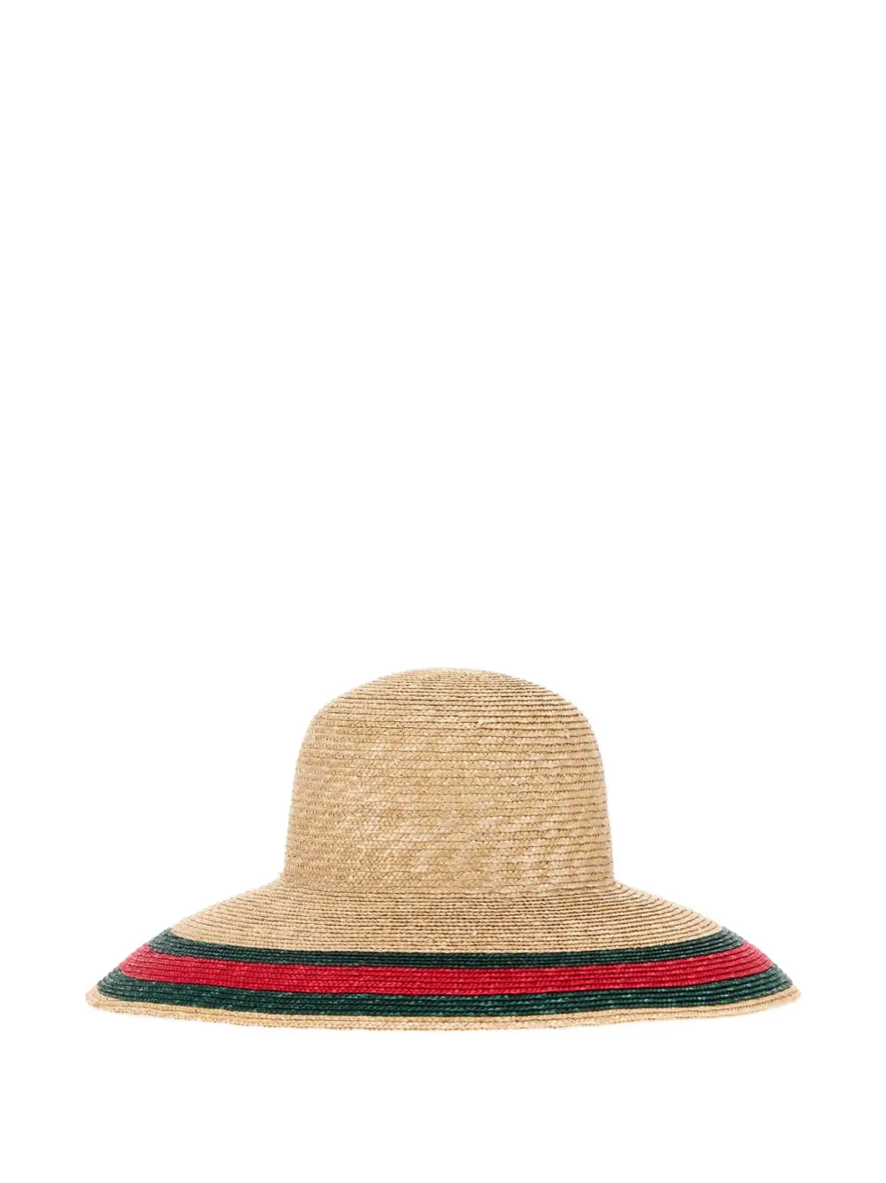 Gucci Gewebter Strohhut mit Webstreifen - Nude