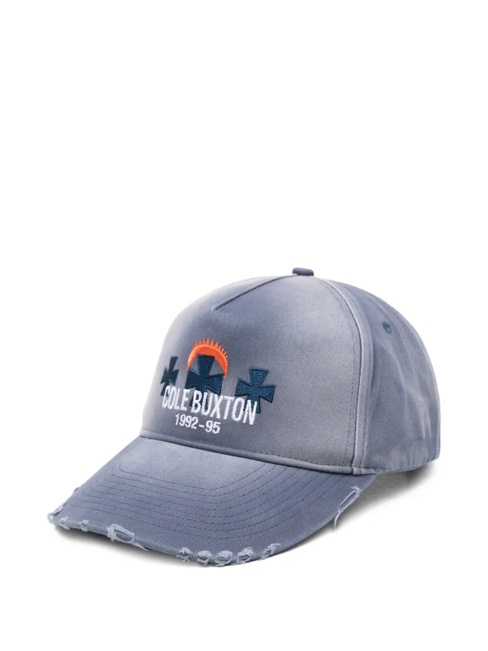 COLE BUXTON distressed embroidered baseball cap - Blu