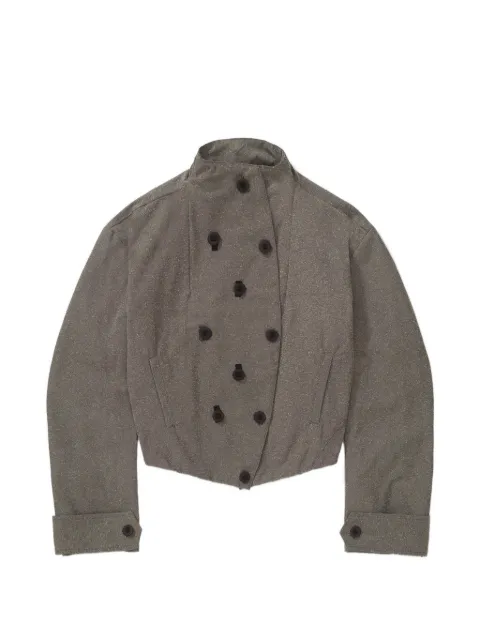 QUADRO CREATIONS double-breasted ruched-sleeve jacket