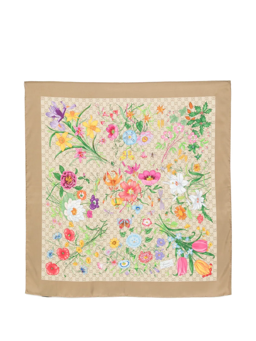 Gucci Schal mit Blumenprint - Nude