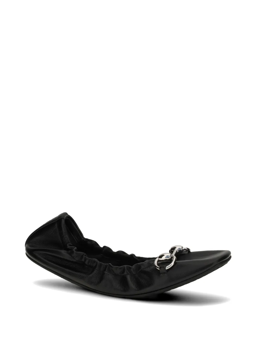 Gucci Prima leather ballet flats Zwart