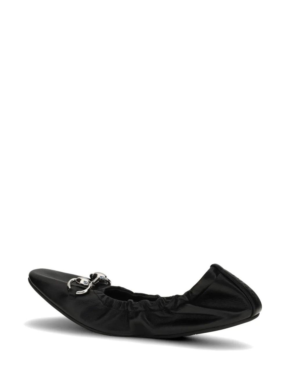 Gucci Prima leather ballet flats Zwart