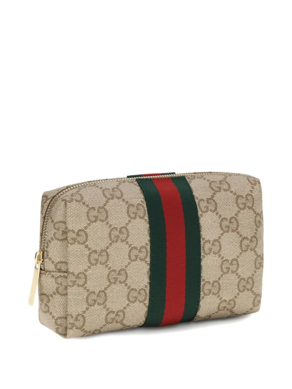 Gucci GG Supreme Web-stripe Cosmetic Case | Brown | FARFETCH
