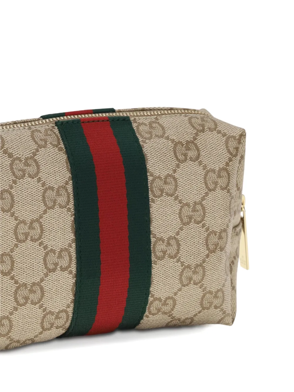Gucci GG Supreme make-up tas met Web-streep Bruin