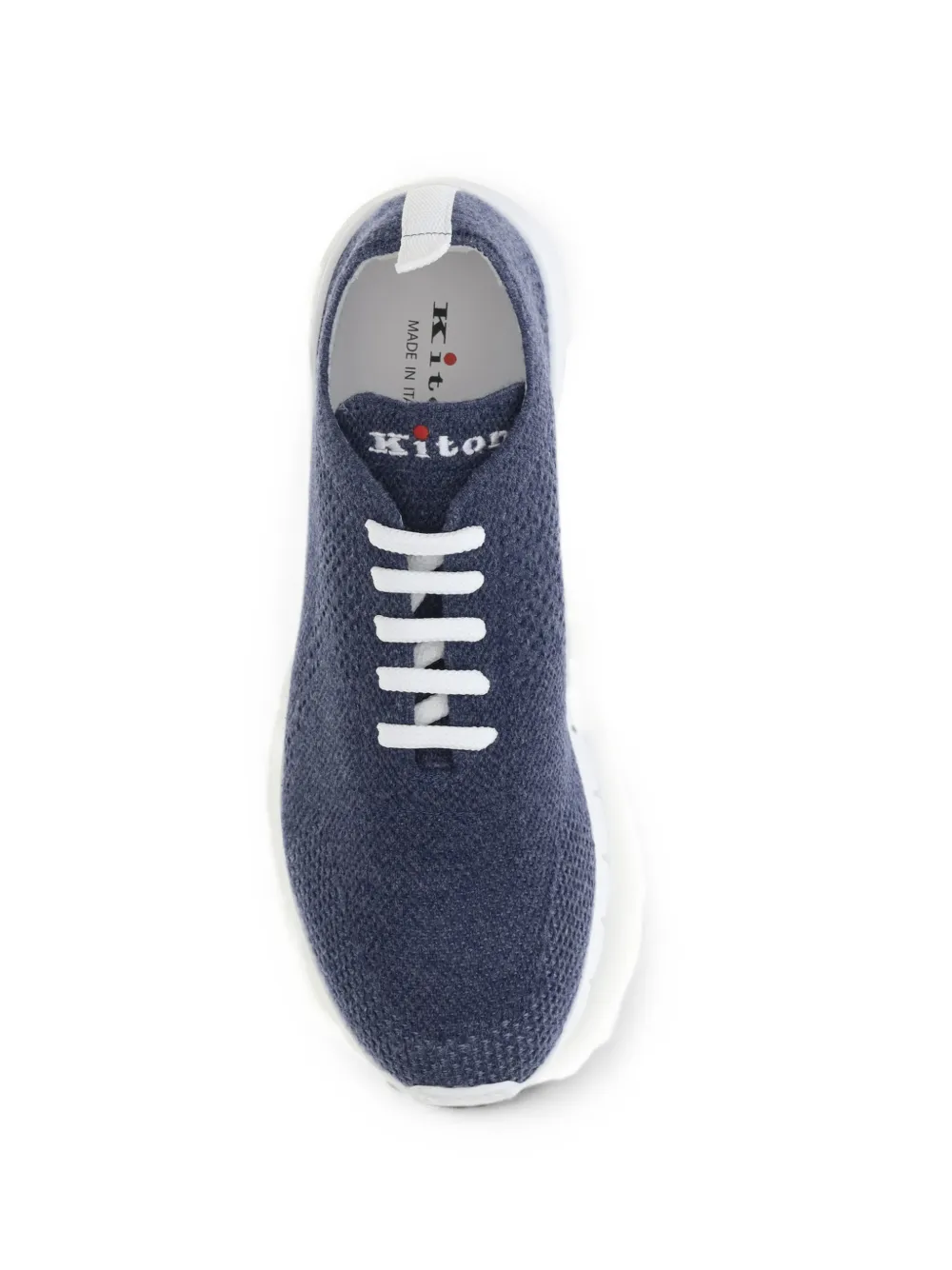 Kiton lace-up knitted sneakers Blauw