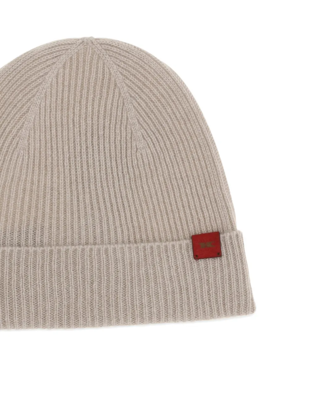 Kiton Ribgebreide muts Beige