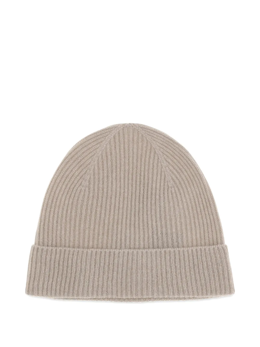 Kiton Ribgebreide muts Beige