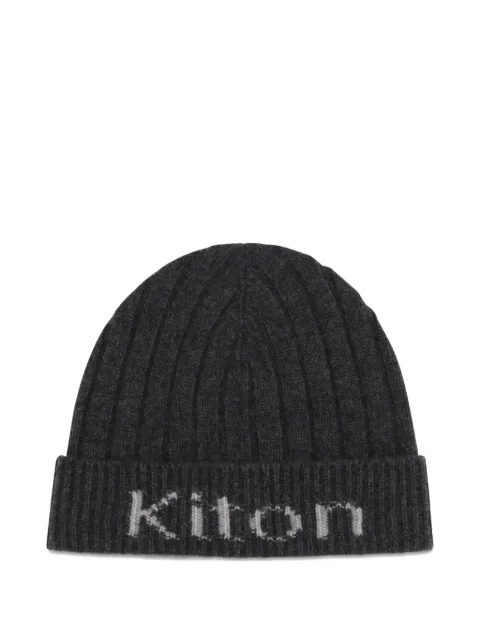 Kiton ribbed-knit logo-intarsia hat
