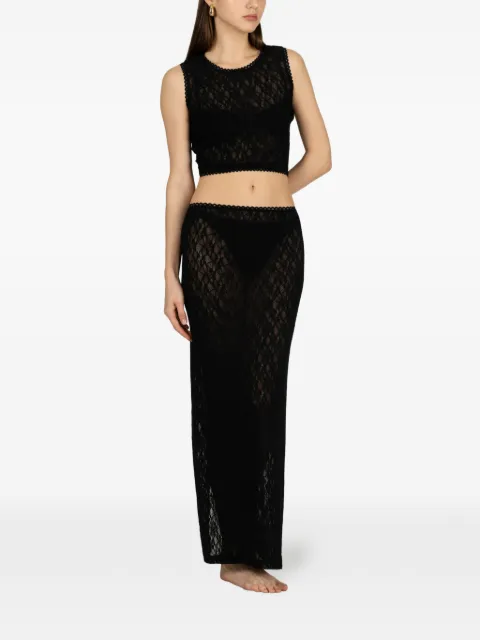 PARAMIDONNA Dolly lace-knit beachwear top and skirt set