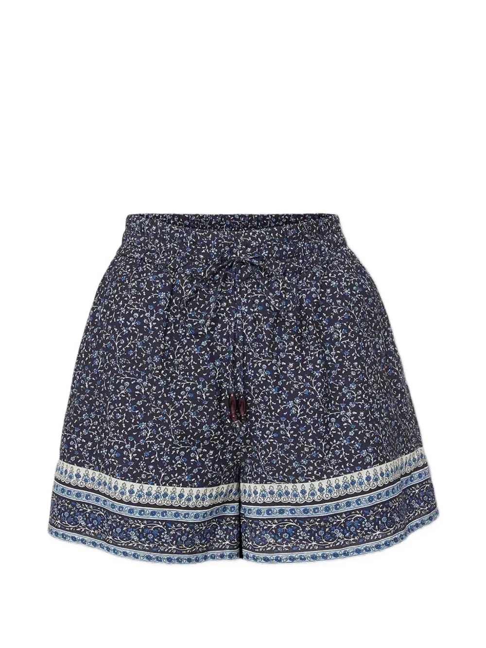 Veronica Beard Vilvaldi Floral-print Drawstring Shorts In Blue