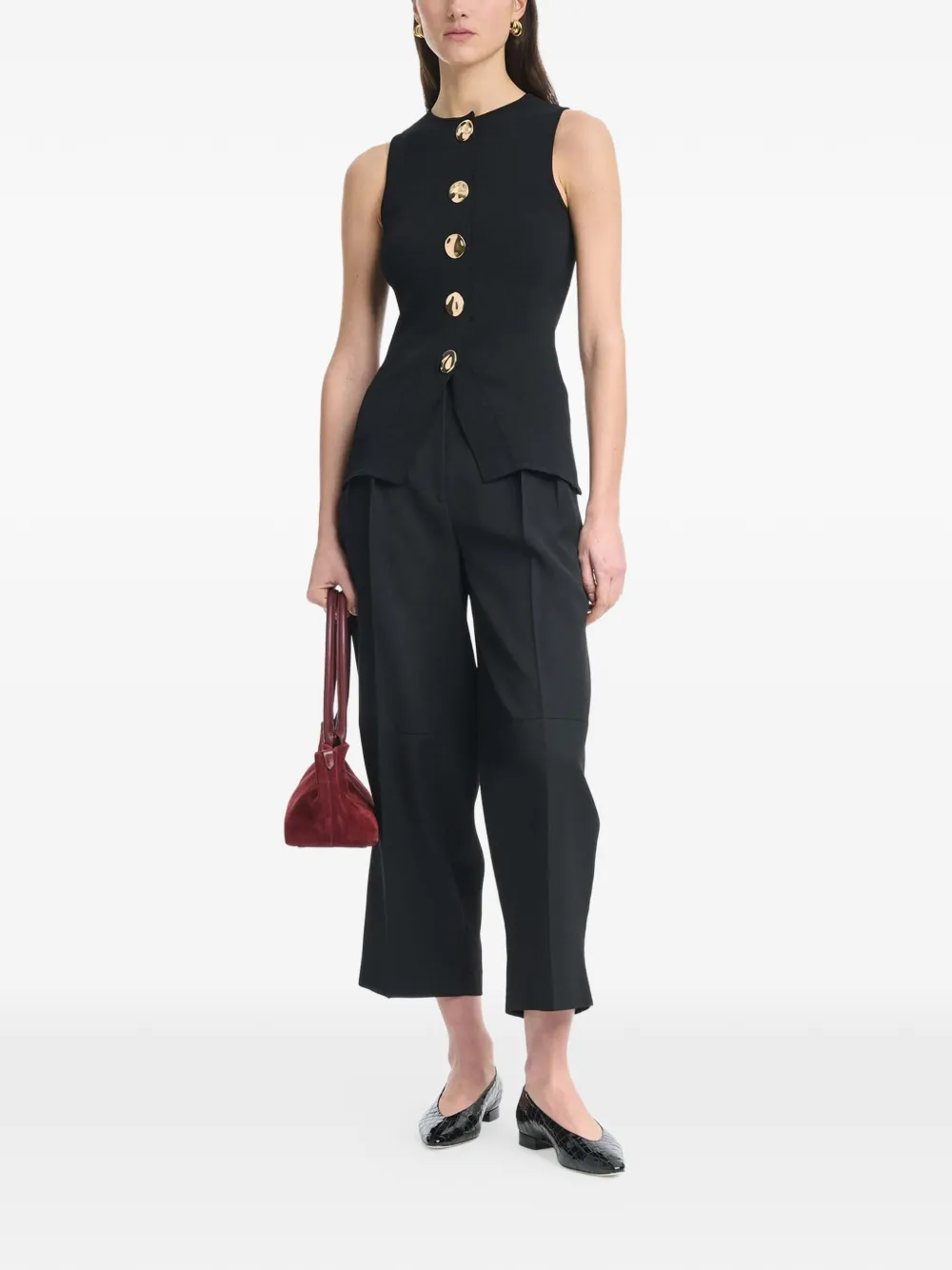  Altuzarra Happer Button-up Sleeveless Top - Nero 