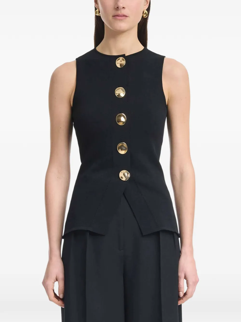  Altuzarra Happer Button-up Sleeveless Top - Nero 