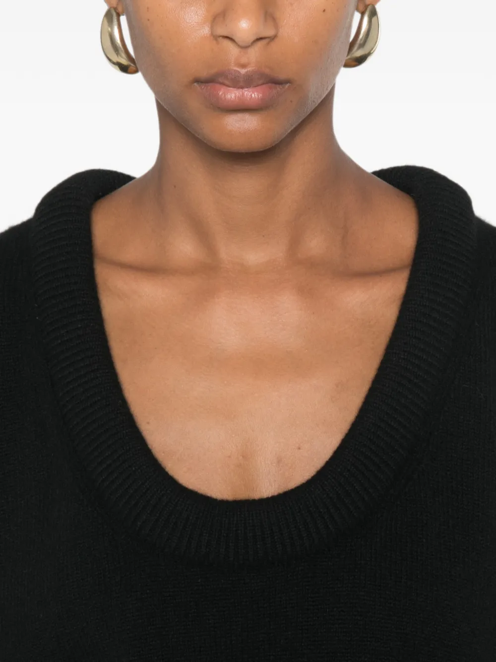 Lisa Yang Doria off-shoulder trui met geribbelde afwerking Zwart
