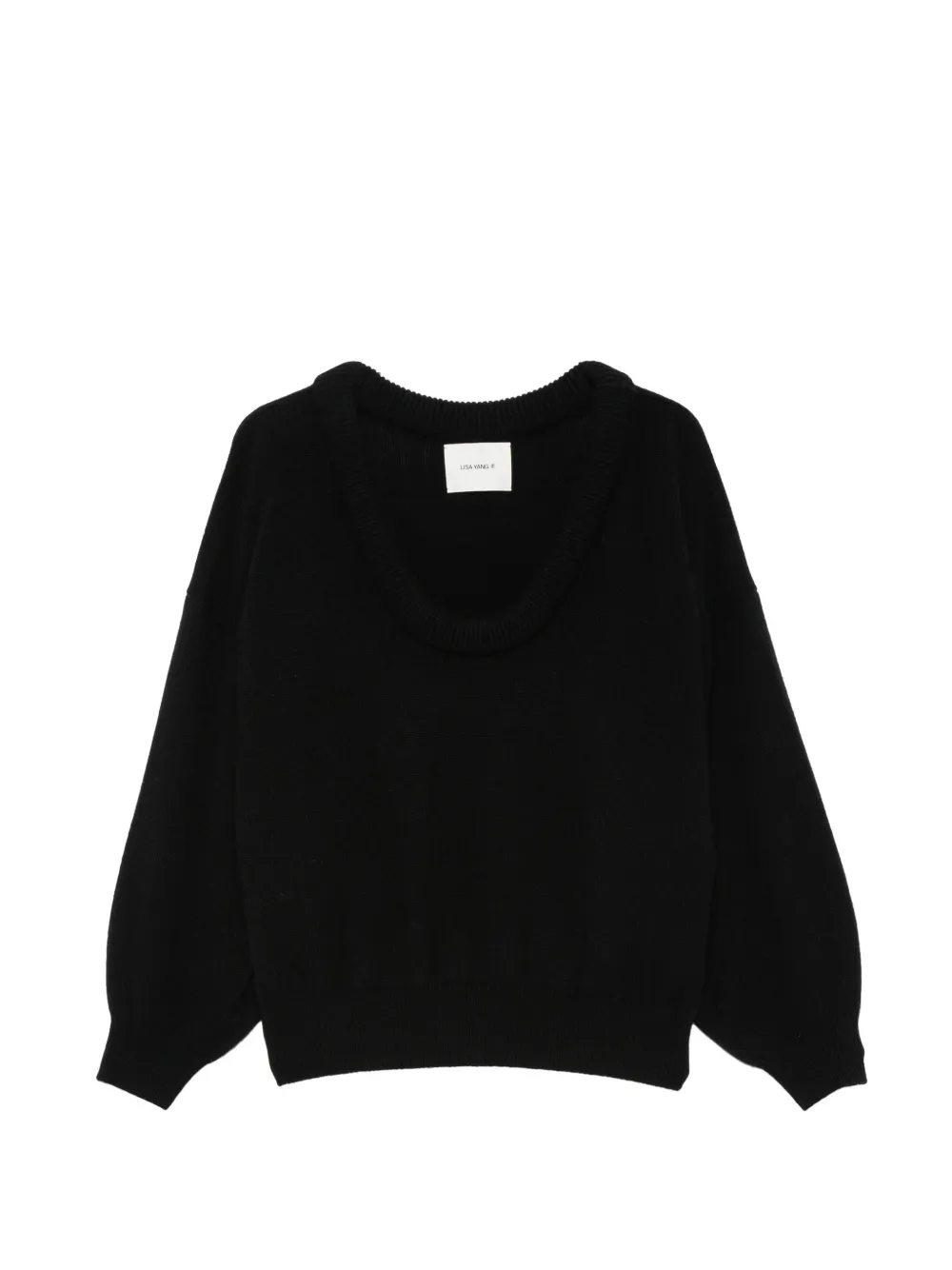 Lisa Yang Doria off-shoulder ribbed-trim sweater - Nero