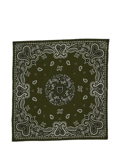 Ferragamo paisley tiger-print scarf