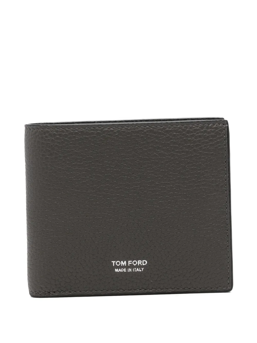 TOM FORD logo-print grained leather wallet - Grigio