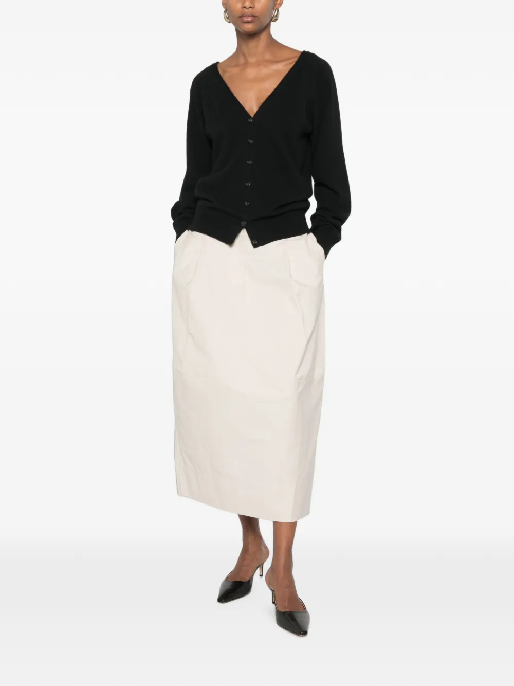 Lisa Yang Jiani button-down vest met V-hals Zwart