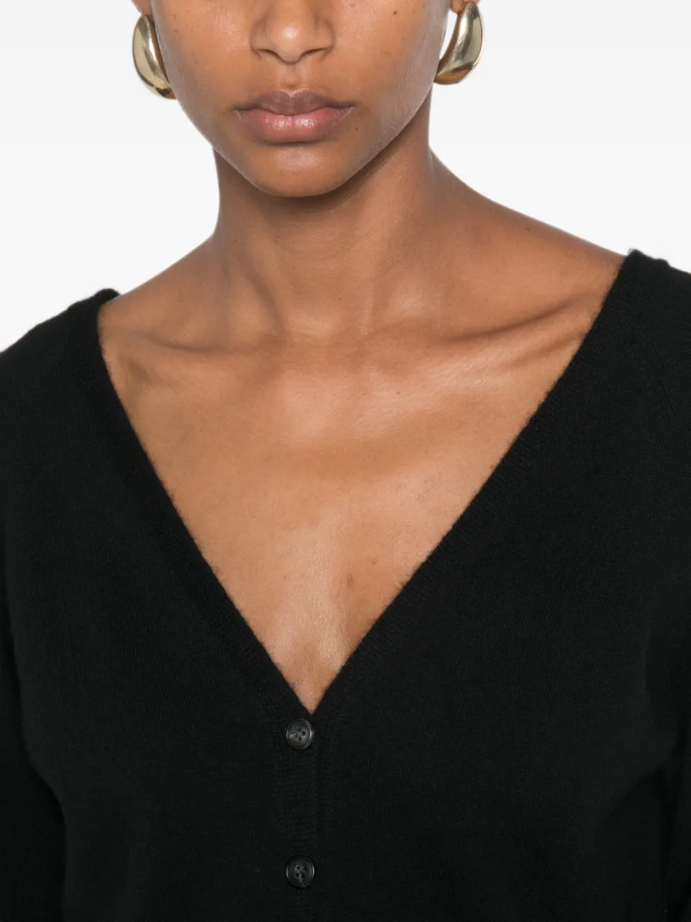 Lisa Yang Jiani button-down vest met V-hals Zwart