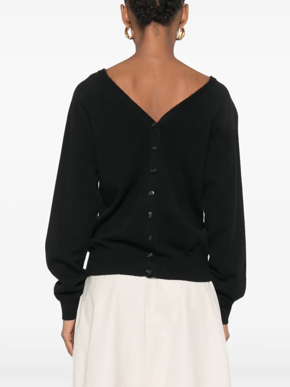 Lisa Yang Jiani button-down vest met V-hals Zwart
