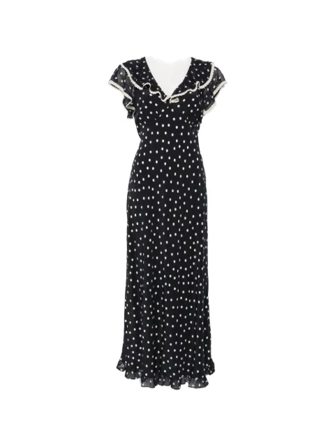 Rixo vestido largo Beyhea con motivo de lunares