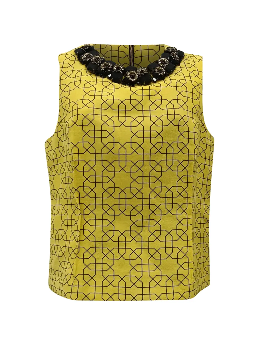Marni Pre-Owned 2021 embellished geometric-pattern top - Gelb
