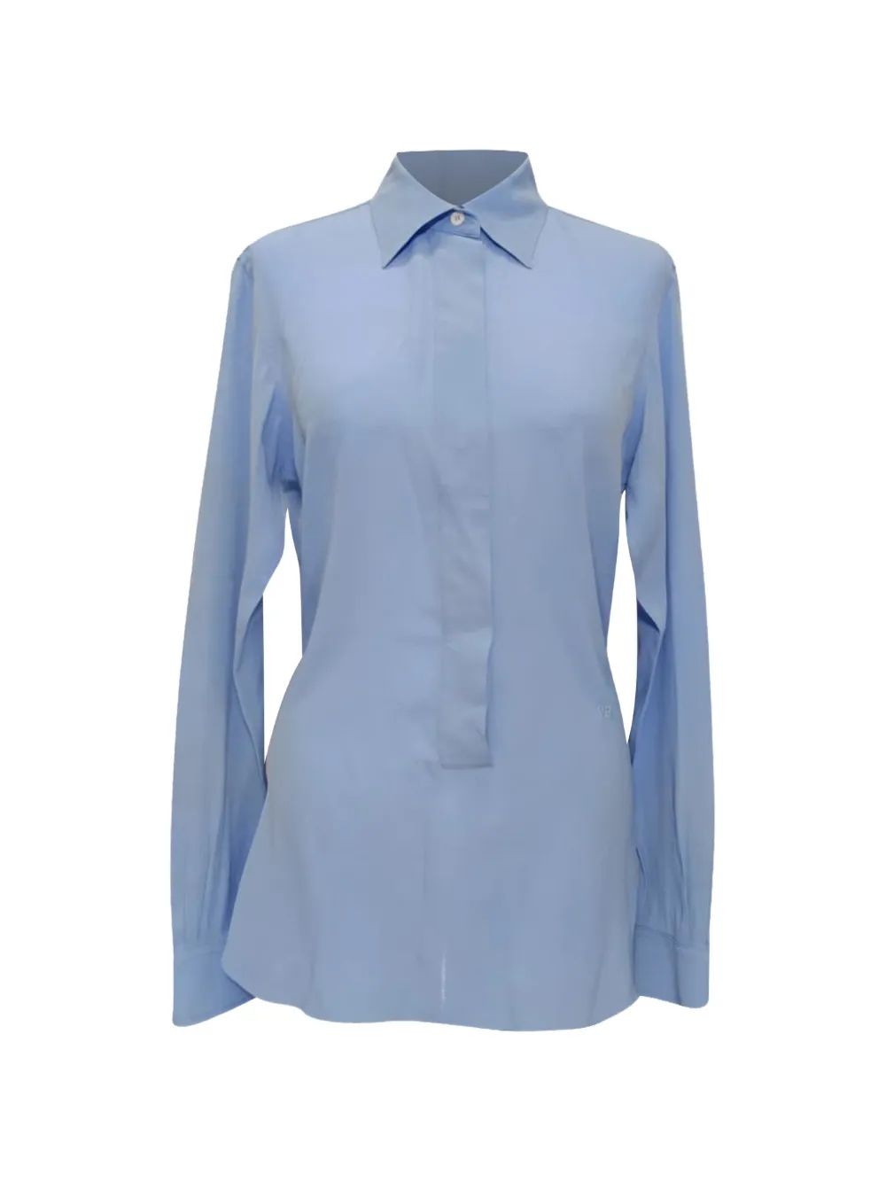 Victoria Beckham Logo-Embroidered blouse - Blu